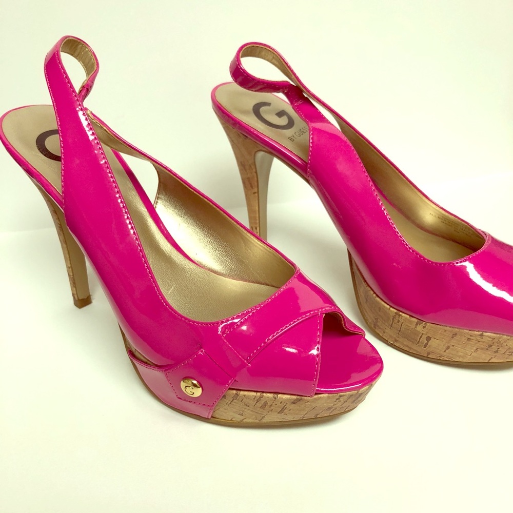 SALE 🎉 Guess pink peep-toe shoes size 8.5